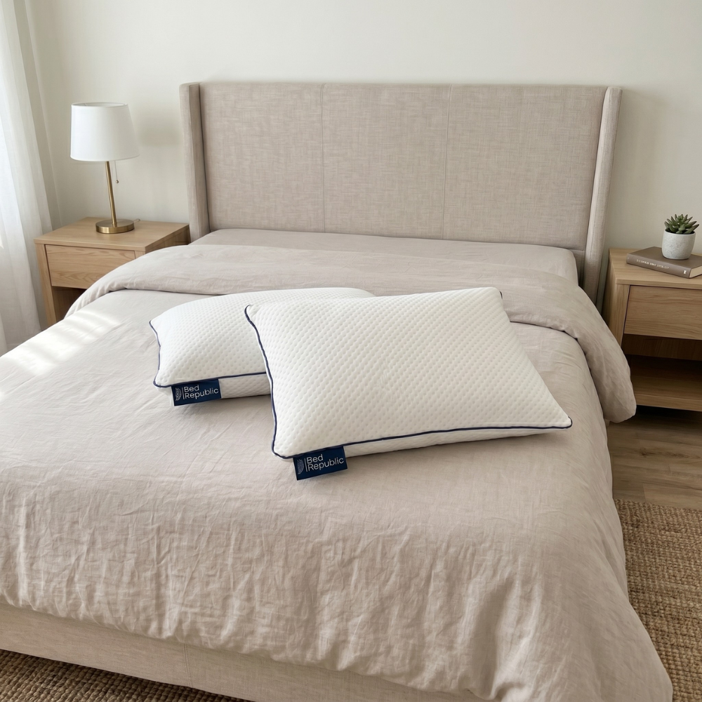 Lot de 2 oreillers 100% mémoire de forme par BED REPUBLIC - Confort équilibré ou ferme