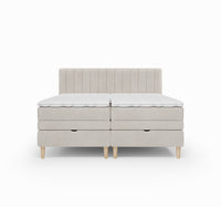 Lit BOXSPRING ELECTRIQUE N°1- Avec tête de lit, coffre intégré, matelas ressorts ensachés et surmatelas inclus