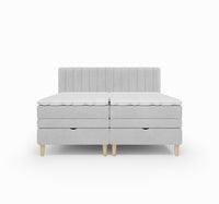 Lit BOXSPRING ELECTRIQUE N°1- Avec tête de lit, coffre intégré, matelas ressorts ensachés et surmatelas inclus