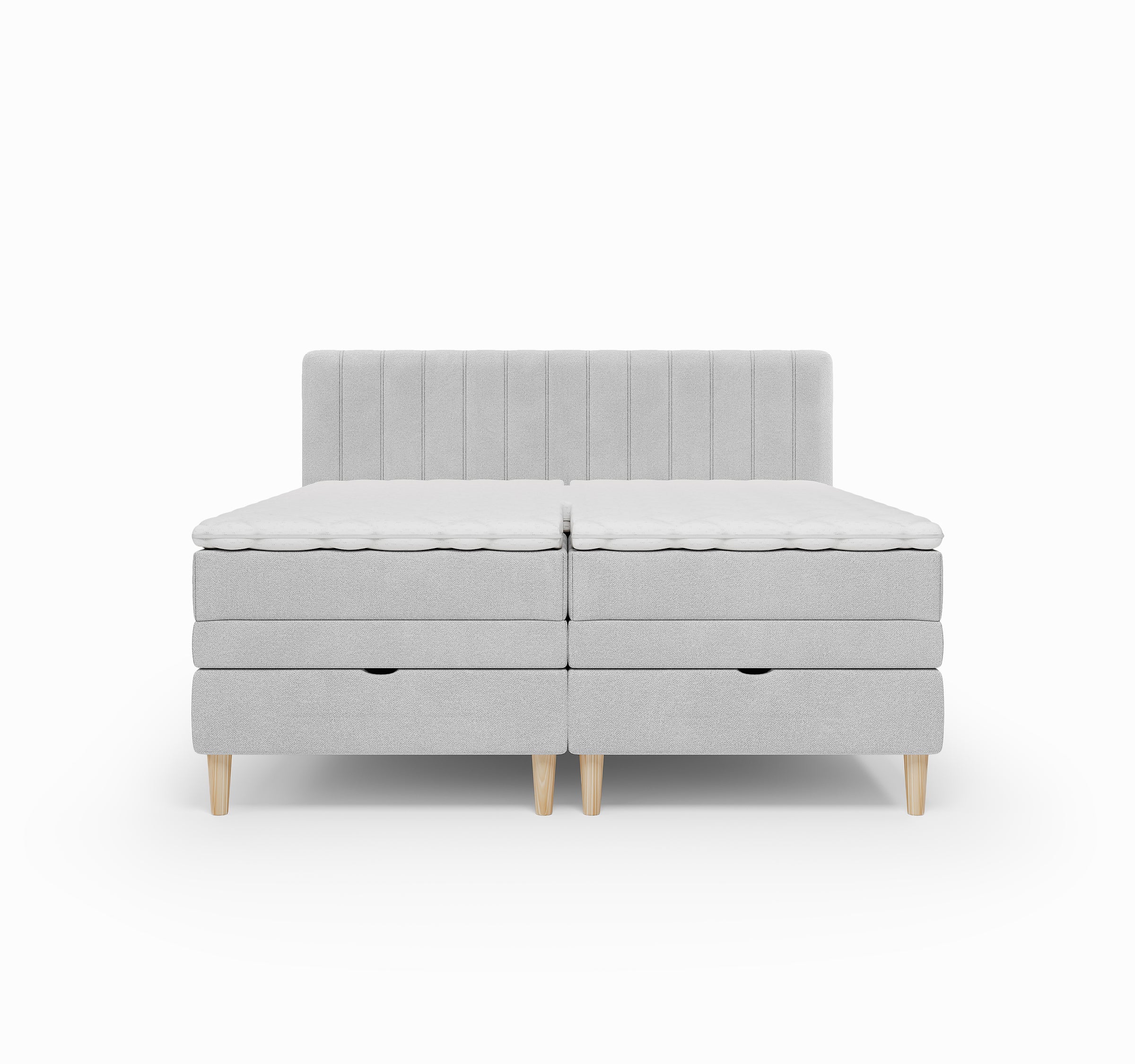 Lit BOXSPRING ELECTRIQUE N°1- Avec tête de lit, coffre intégré, matelas ressorts ensachés et surmatelas inclus