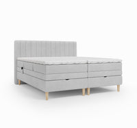 Lit BOXSPRING ELECTRIQUE N°1- Avec tête de lit, coffre intégré, matelas ressorts ensachés et surmatelas inclus