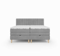 Lit BOXSPRING ELECTRIQUE N°1- Avec tête de lit, coffre intégré, matelas ressorts ensachés et surmatelas inclus