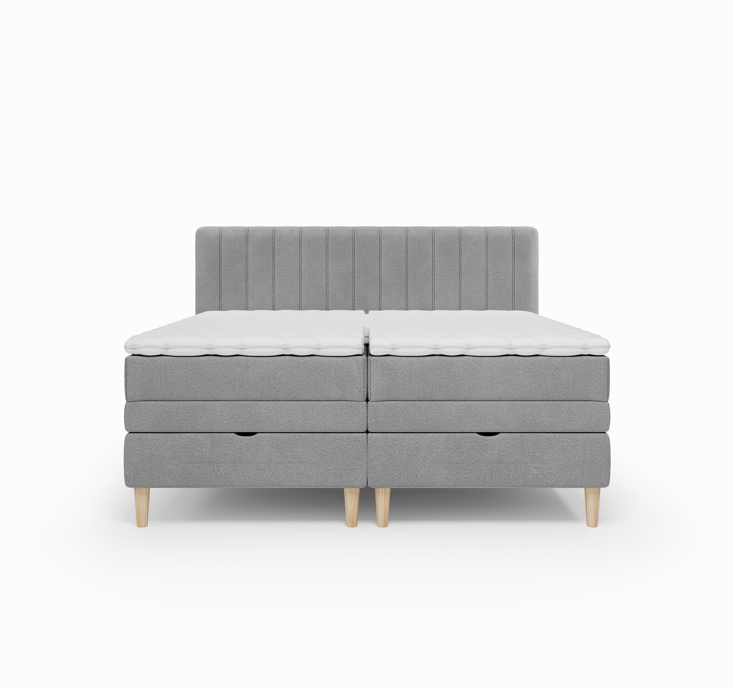 Lit BOXSPRING ELECTRIQUE N°1- Avec tête de lit, coffre intégré, matelas ressorts ensachés et surmatelas inclus