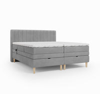 Lit BOXSPRING ELECTRIQUE N°1- Avec tête de lit, coffre intégré, matelas ressorts ensachés et surmatelas inclus
