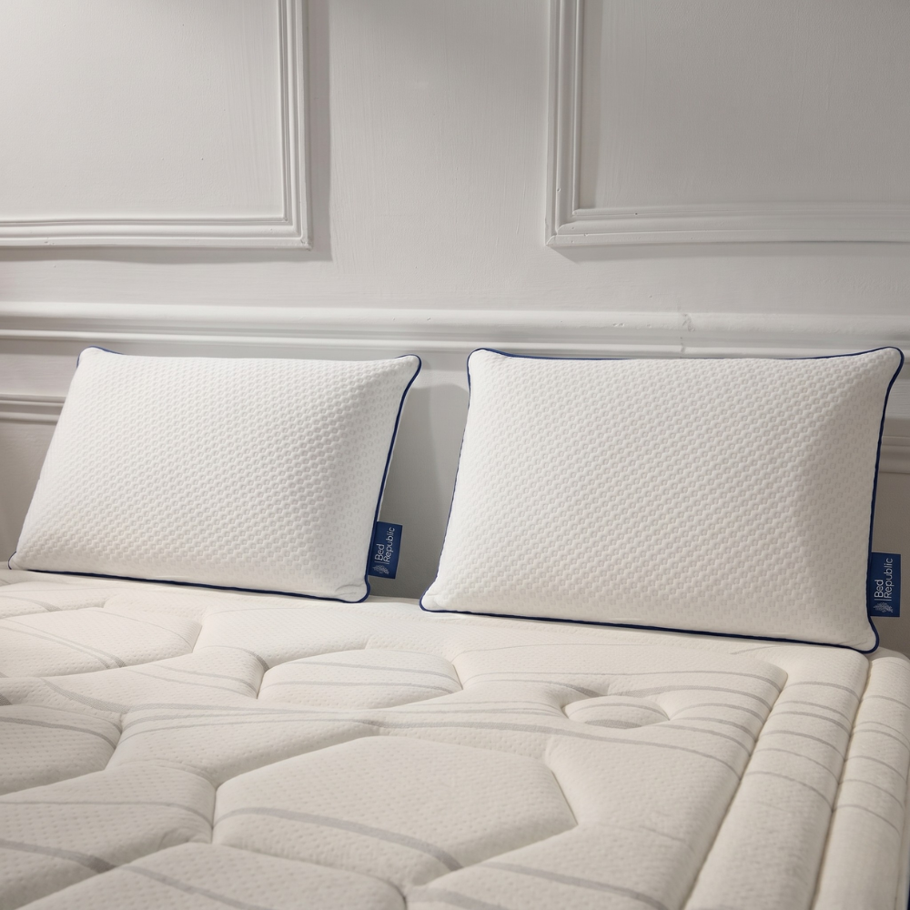 Lot de 2 oreillers 100% mémoire de forme par BED REPUBLIC - Confort équilibré ou ferme