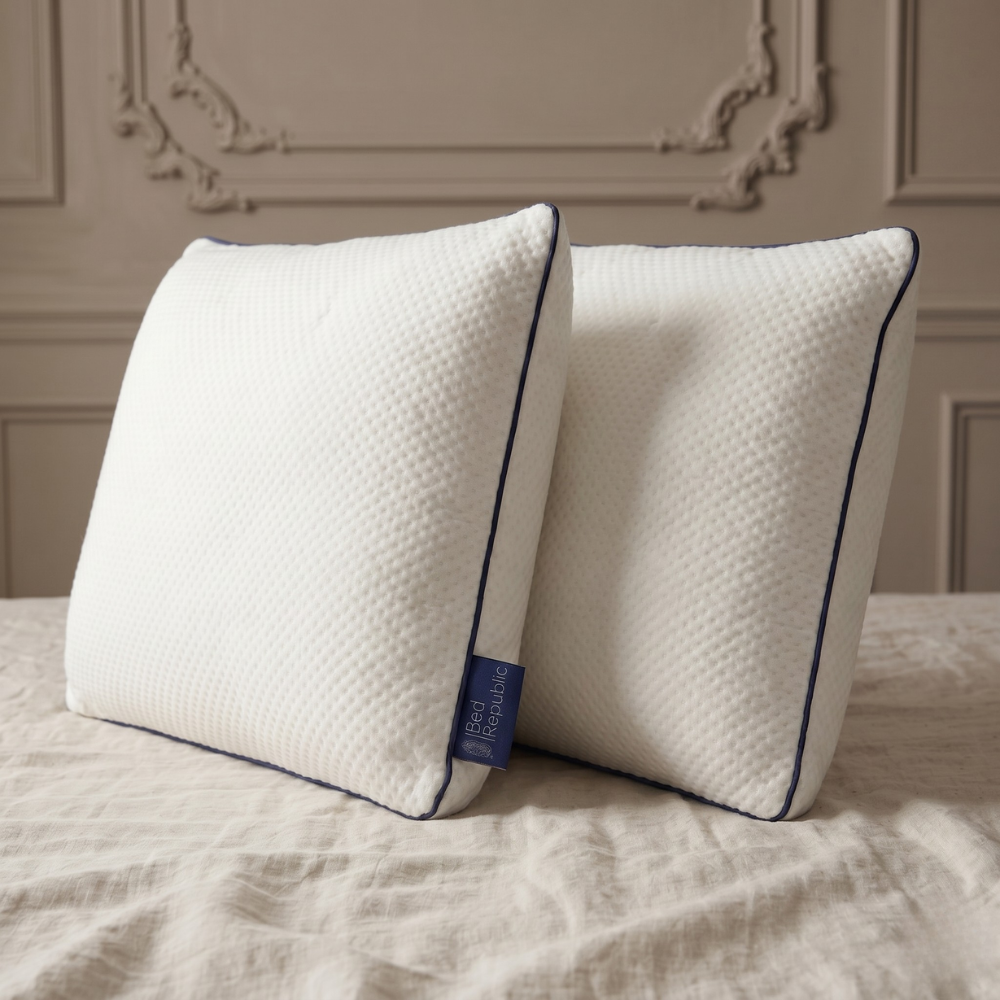 Lot de 2 oreillers 100% mémoire de forme par BED REPUBLIC - Confort équilibré ou ferme