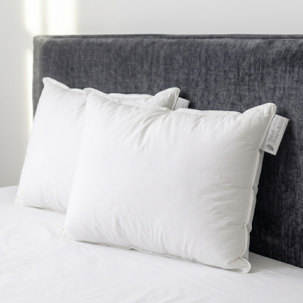 Oreiller hybride premium plume duvet naturel et nanofibres