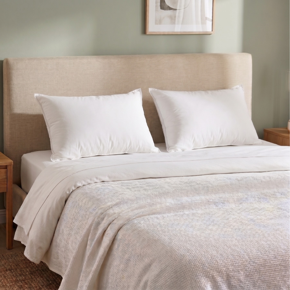 Oreiller hybride premium plume duvet naturel et nanofibres