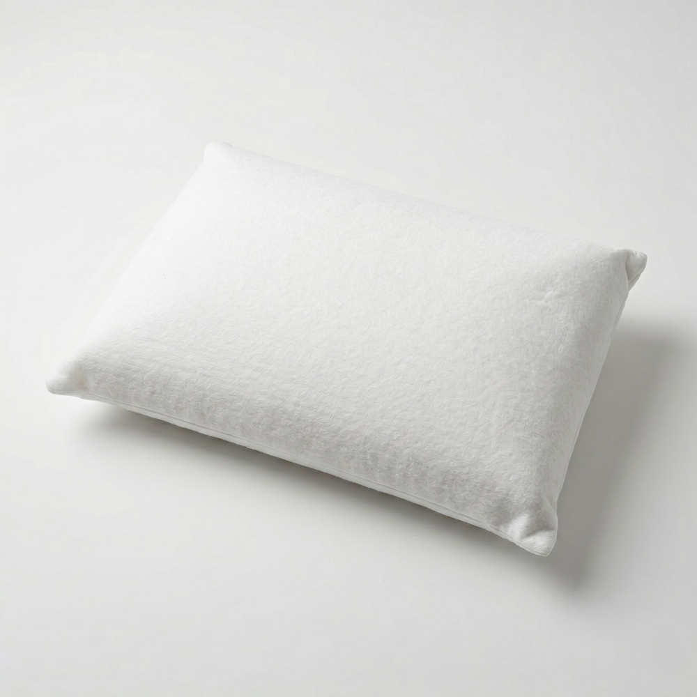 Taie d'oreiller blanche tissu effet velours 100% coton bio SANITIZED