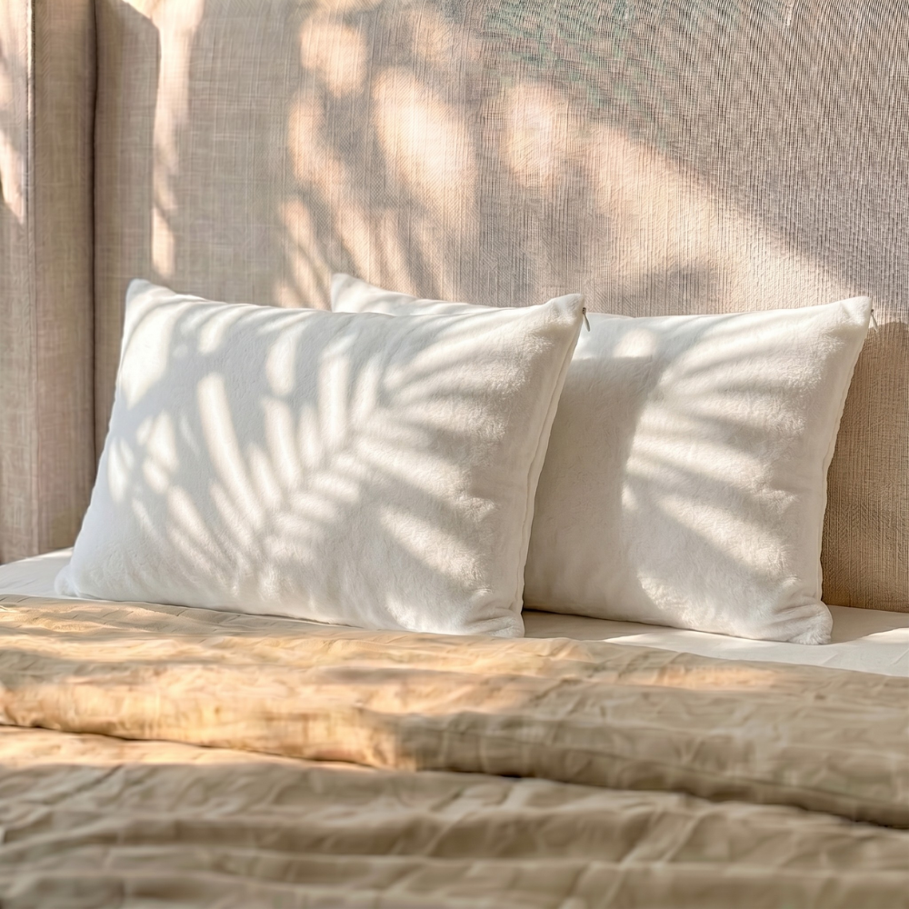 Lot de 2 oreillers 100% mémoire de forme coton bio SANITIZED par BED REPUBLIC - Confort équilibré ou ferme