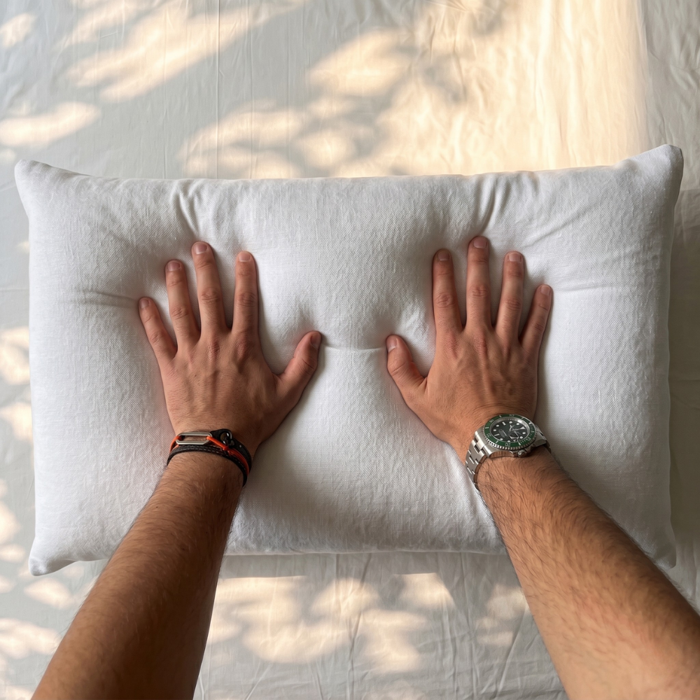 Lot de 2 oreillers 100% mémoire de forme coton bio SANITIZED par BED REPUBLIC - Confort équilibré ou ferme