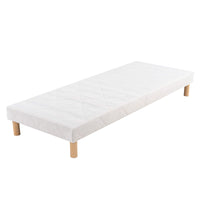 Upholstered bed base - Height 28 or 35 cm (your choice) - White fabric - ESSENTIAL