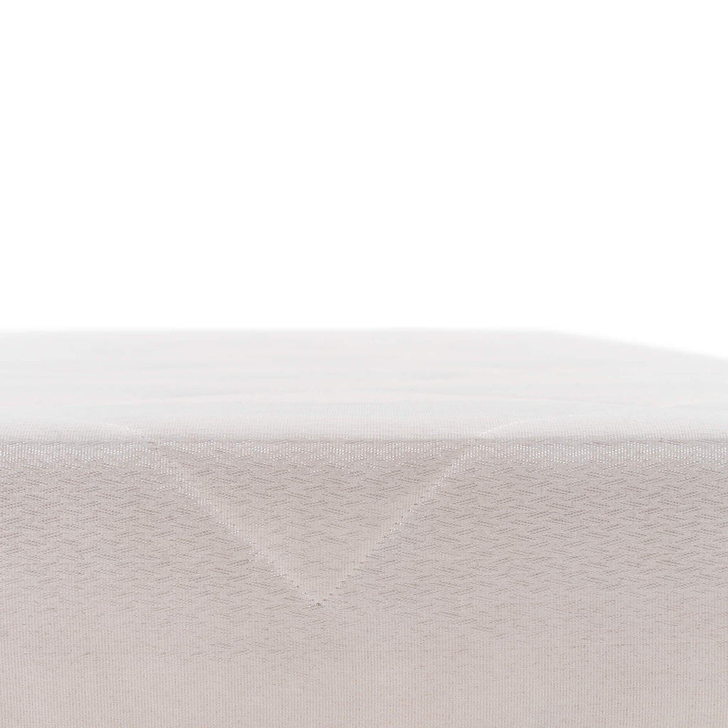 Upholstered bed base - Height 28 or 35 cm (your choice) - White fabric - ESSENTIAL
