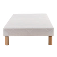 Upholstered bed base - Height 28 or 35 cm (your choice) - White fabric - ESSENTIAL