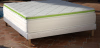 Upholstered bed base - Height 28 or 35 cm (your choice) - White fabric - ESSENTIAL