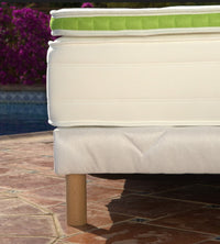 Upholstered bed base - Height 28 or 35 cm (your choice) - White fabric - ESSENTIAL