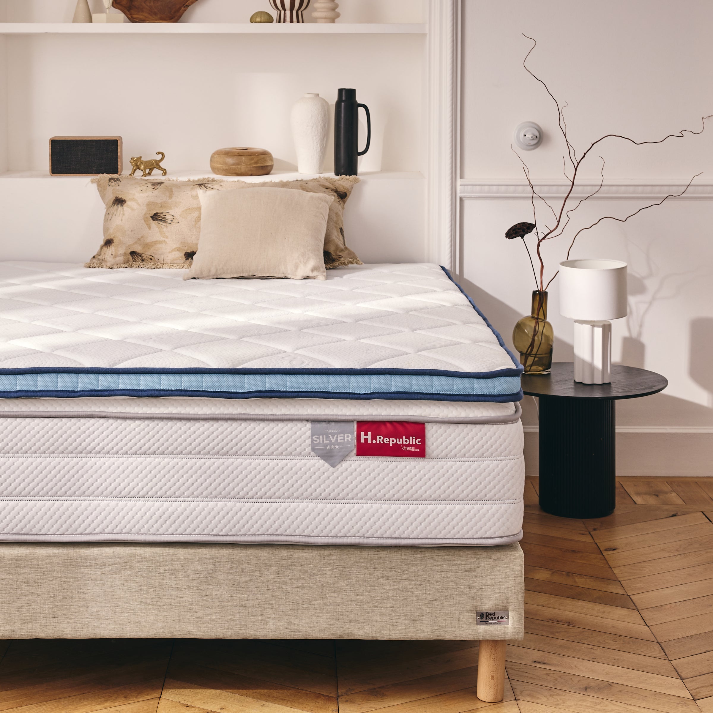 2-in-1 Mattress Topper: FRESH summer side + memory foam side - THERMO FRESH BLUE - 5 cm TOPPER
