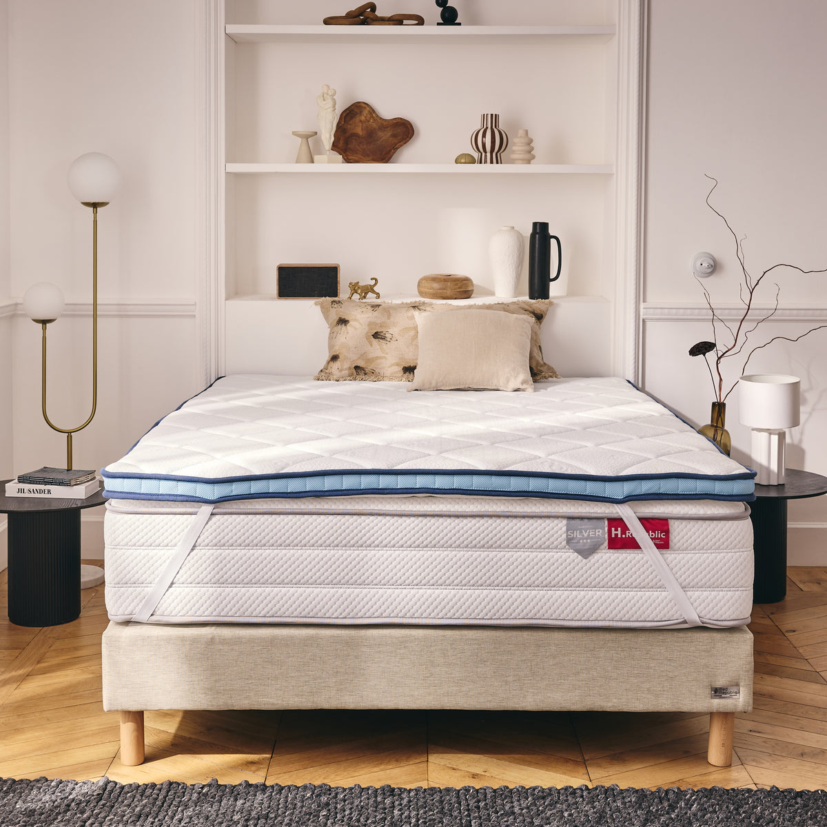 Surmatelas frais mousse mémoire de forme 2 en 1 - THERMO FRESH BLEU