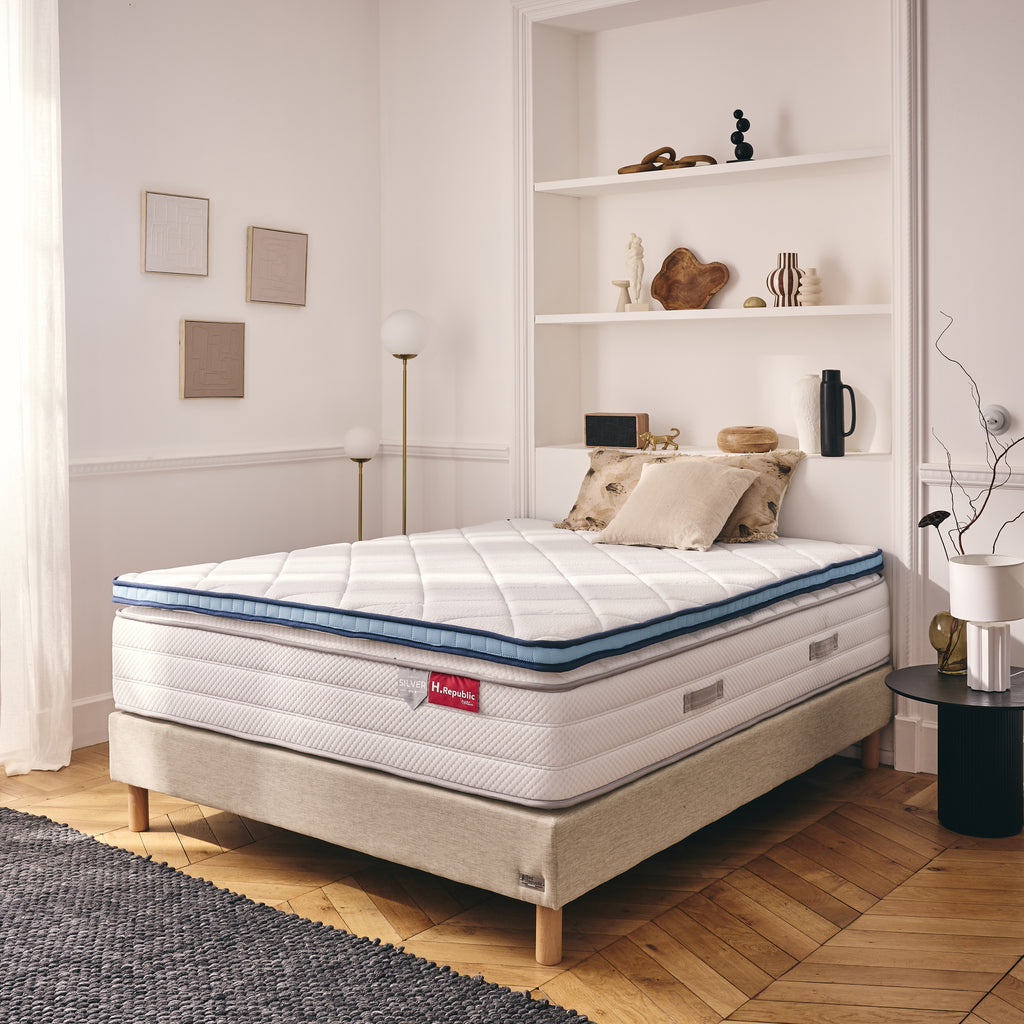 2-in-1 Mattress Topper: FRESH summer side + memory foam side - THERMO FRESH BLUE - 5 cm TOPPER