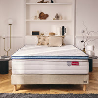2-in-1 Mattress Topper: FRESH summer side + memory foam side - THERMO FRESH BLUE - 5 cm TOPPER