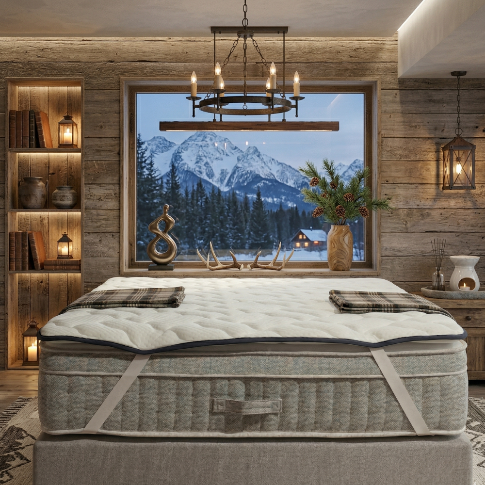 Surmatelas mémoire de forme 2 en 1 FRESH - TRES FRESH BLEU