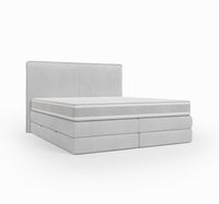 Lit BOXSPRING N°3 - Avec tête de lit, coffre intégré, matelas ressorts ensachés inclus