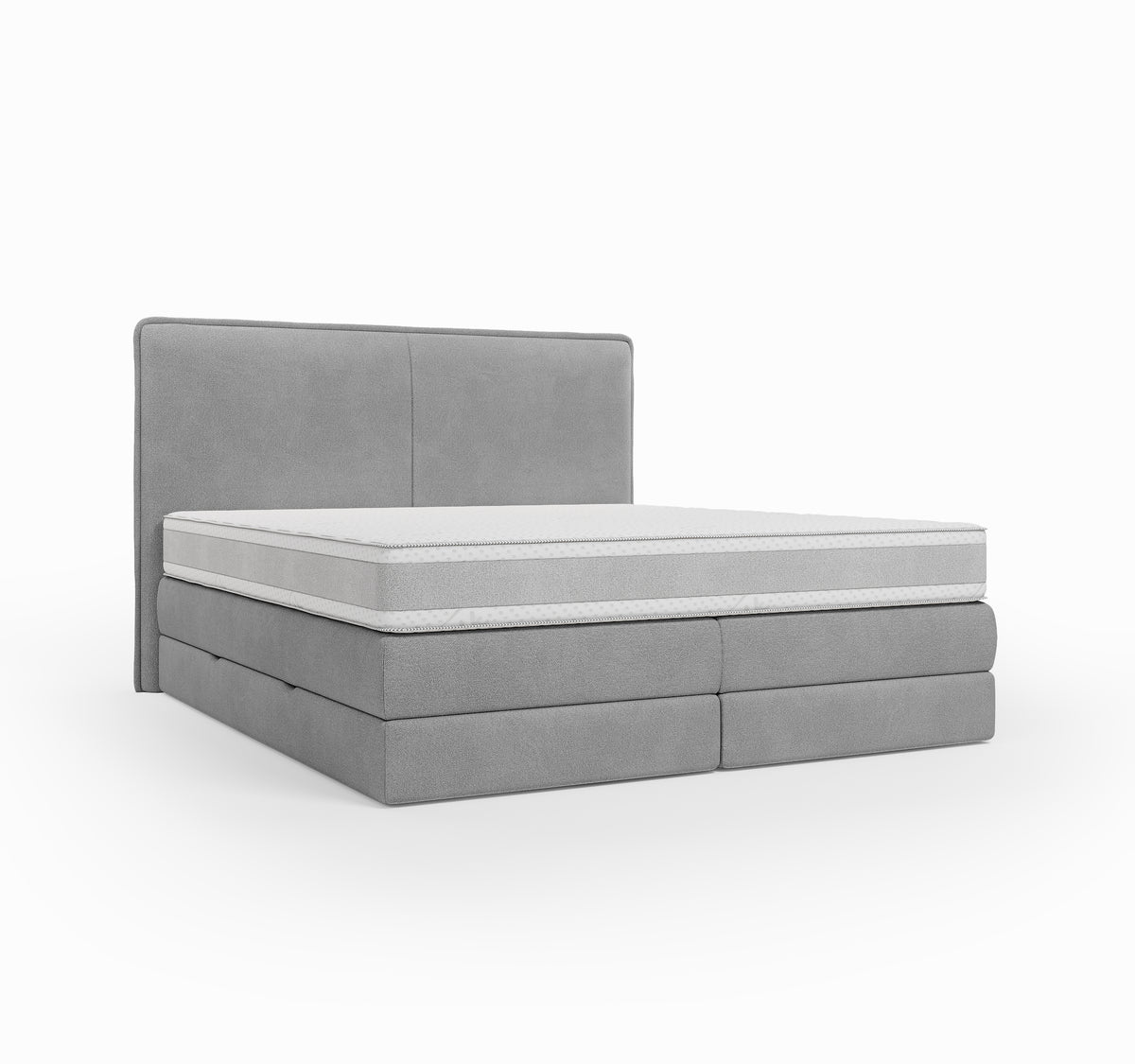 Lit BOXSPRING N°3 - Avec tête de lit, coffre intégré, matelas ressorts ensachés inclus
