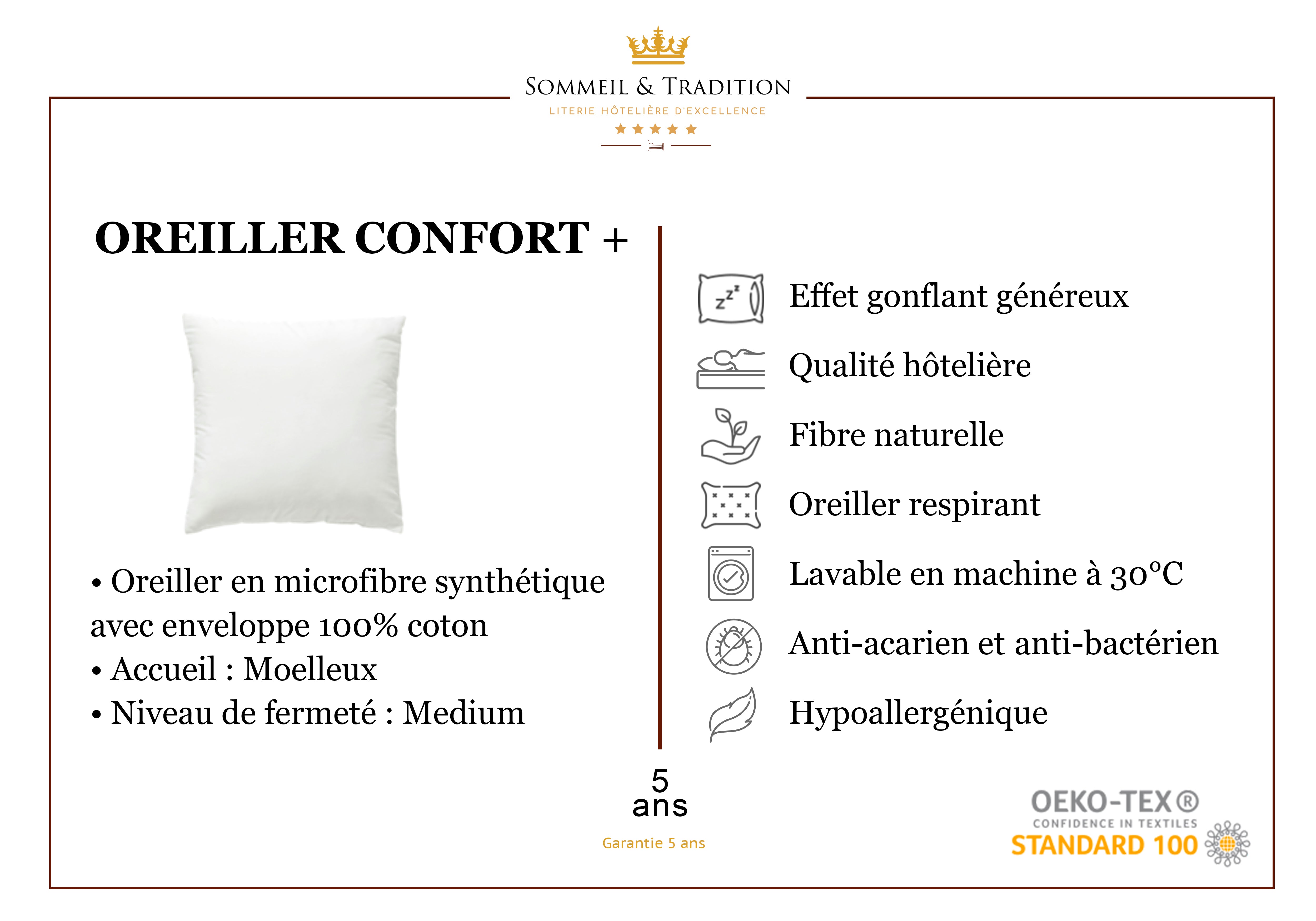 Oreiller Confort +